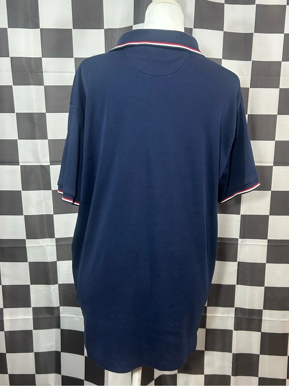 Ralph Lauren Men’s Navy Polo with Red Logo and Red&White Trim Accents